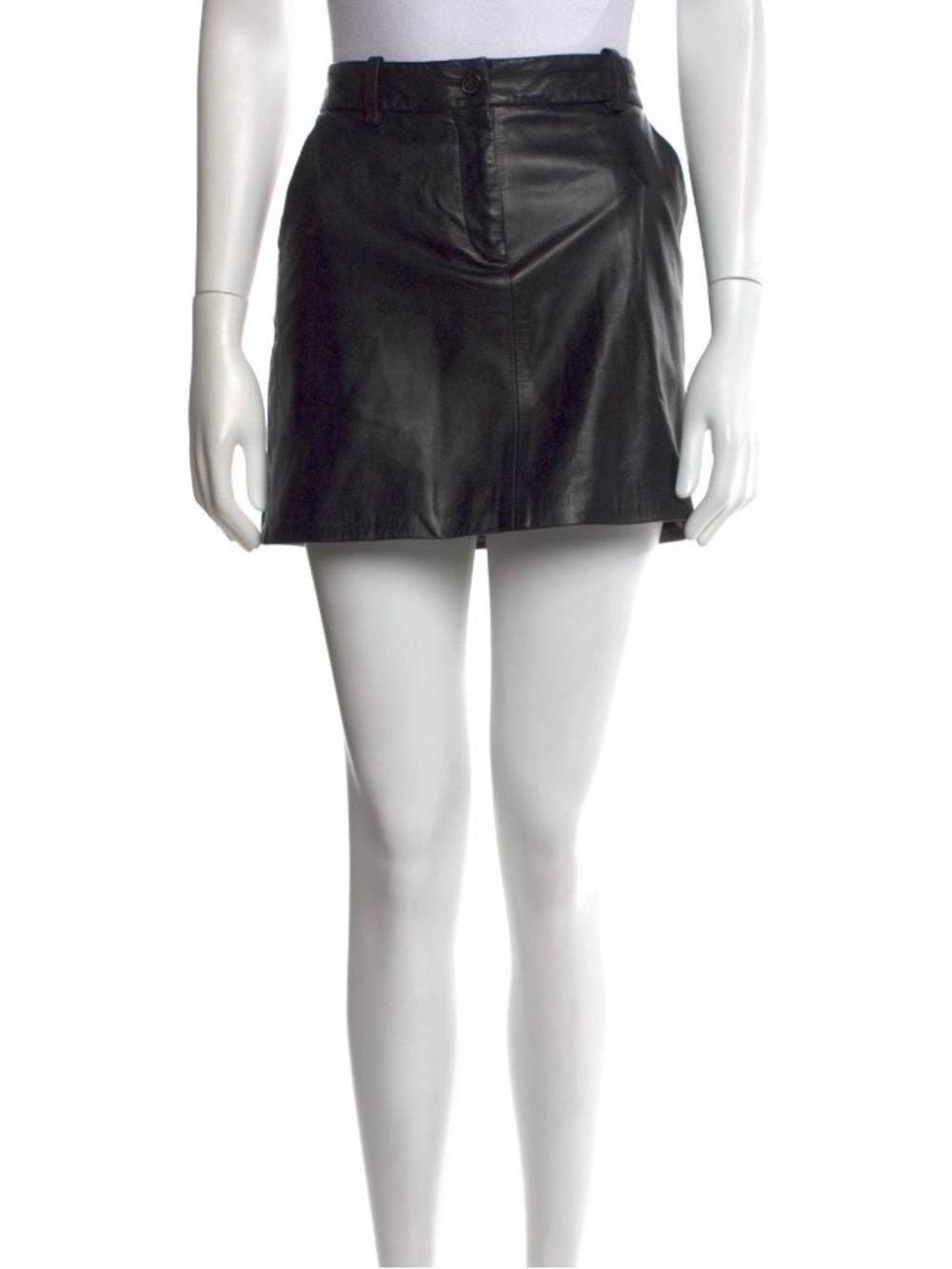 Nili Lotan Black Leather Mini Skirt SZ 2